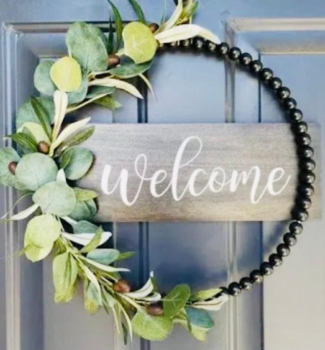 DIY 14 inch Wood Bead Summer Wreath...Time to spruce up our outdoors