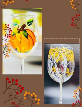 Step by StepFall Wine Glass Painting