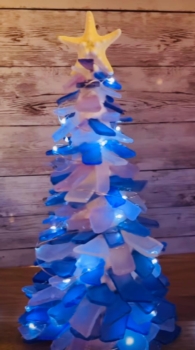 Sea Glass Light Up Tree (10 Inch)