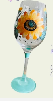 Step by Step guidedSunflower Wine Glass (2) Painting