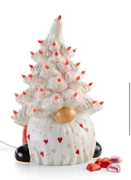 Ceramic Valentine's Day Gnome Light up tree