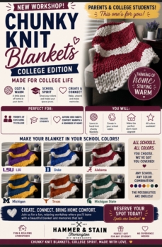 College Addition Chunky Knit Blankets