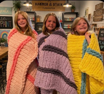 Chunky Knit Blanket Making, One Day CampAges 10 and up