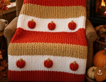Fireside Pumpkin Chunky Blanket Making