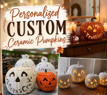 Custom Personalized Ceramic Pumpkins with light kit