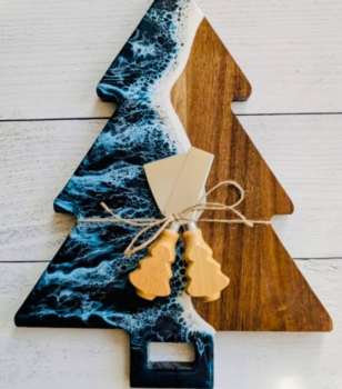 Charcuterie Board Resin Pour Beginner WorkshopHoliday Shapes Included