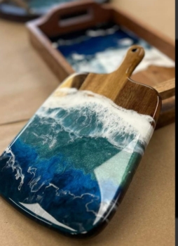 Food safe Resin Art Charcuterie Board Making