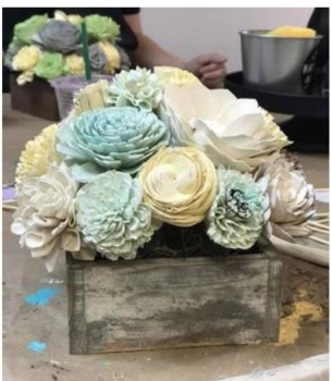 Hand Painted Wooden Flowers