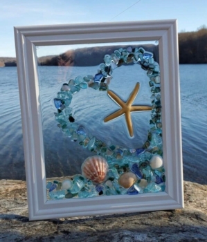 Framed Sea Glass Resin Art
