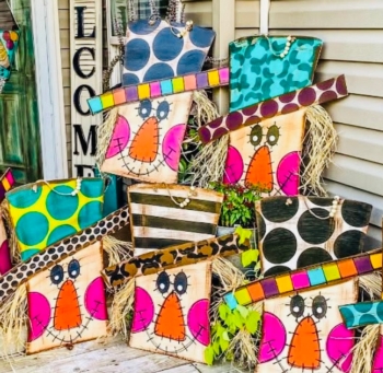 Funky Scarecrow Door Hanger