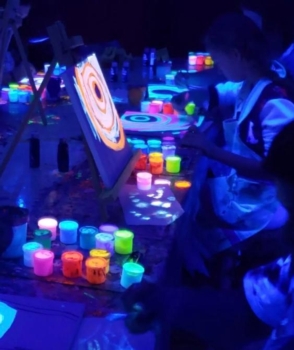 Daddy & Me dual GLOW Painting Party   Father's Day Specialty Workshop