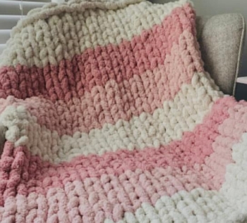 Chunky Knit Blanket in your choice of colors. No experience needed
