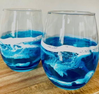 Fluid Art Resin Glass Set Making, Choose your Glass Style