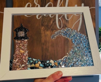 Crushed Seaglass Framed Design