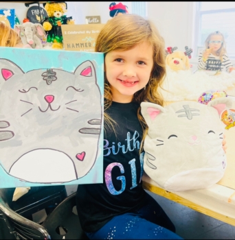 Kiana 6th BirthdaySquishmellow and Canvas Painting