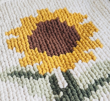 Sunflower Chunky Knit Blanket
