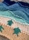 Coastal Beach Turtle Chunky Knit Blanket