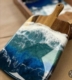 Custom Charcuterie Board Resin PourBeach Wave Resin Blowing or Pressed Flowers